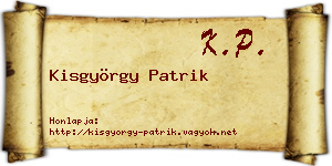 Kisgyörgy Patrik névjegykártya