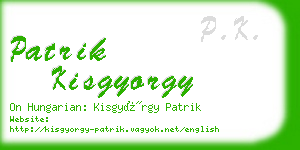 patrik kisgyorgy business card